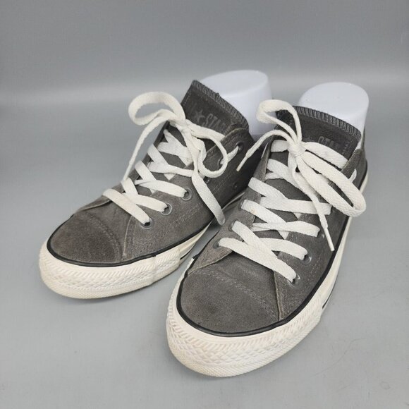 Converse All Star Grey Unisex Sneakers Shoes Low Tops Leather Mens 5 Women’s 7 - Picture 1 of 8